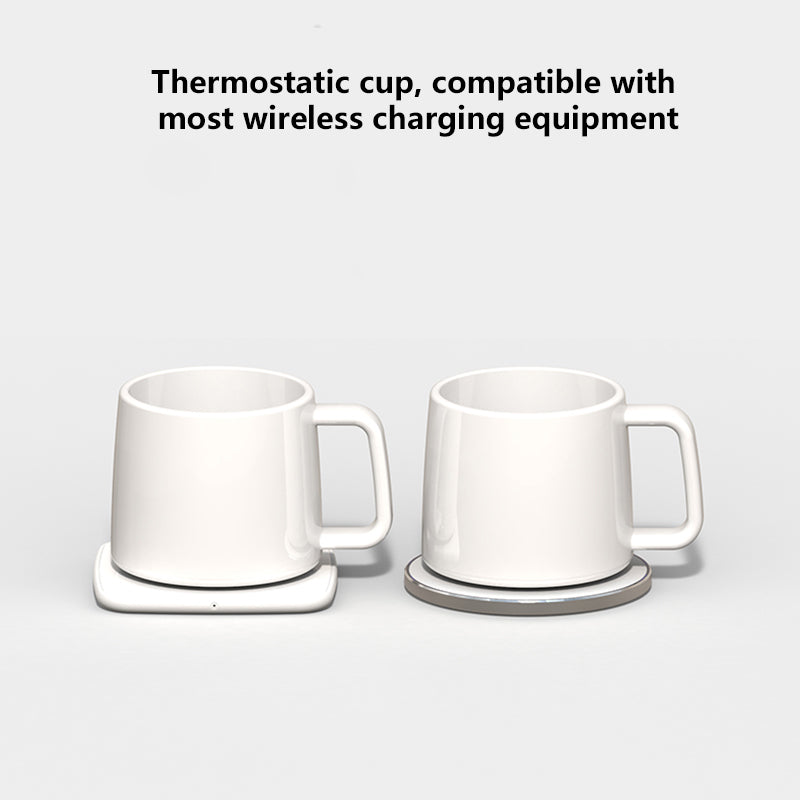 2-in-1 Ceramic Heating Mug with Wireless Charger Base