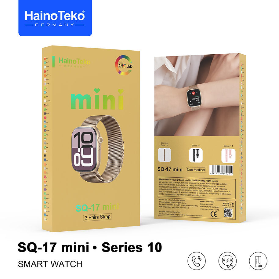 Women’s Smart Watch with AMOLED Display & 3 Straps – Haino Teko SQ-17 Mini