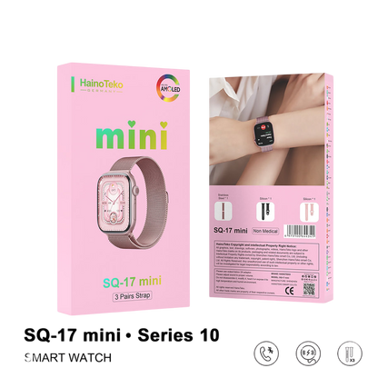 Women’s Smart Watch with AMOLED Display & 3 Straps – Haino Teko SQ-17 Mini
