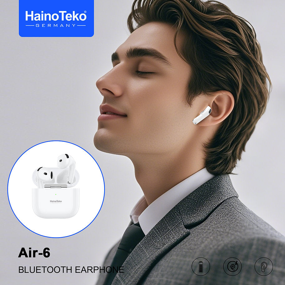 True Wireless Stereo Earbuds with Touch Control & HD Mic – HainoTeko Germany Air 6