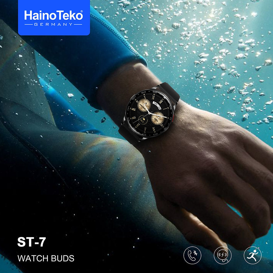 Smart Watch with Integrated Earbuds & AMOLED Display – Haino Teko ST-7