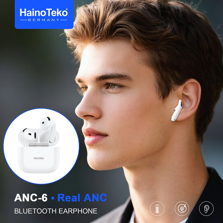 Bluetooth Earphones with ANC & HD Mic – Haino Teko ANC-6