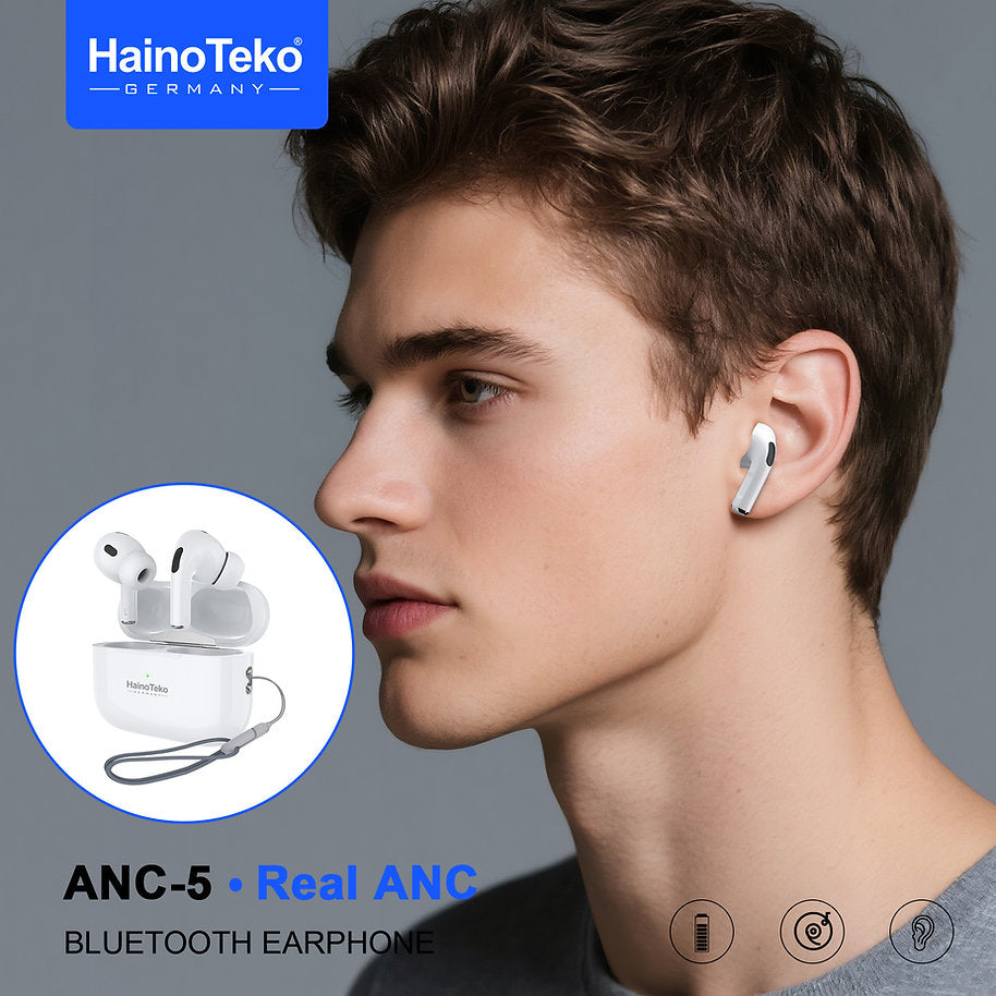 Bluetooth Earphones with ANC & HD Mic – Haino Teko ANC-5