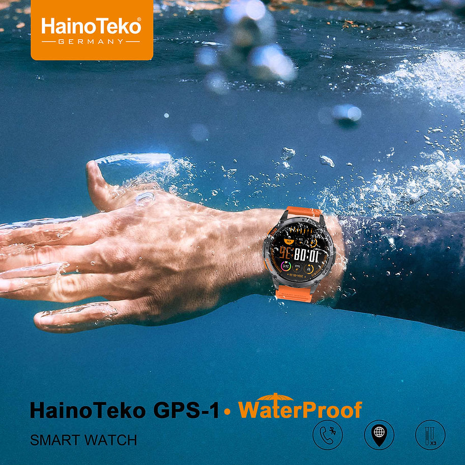 Men’s Smart Watch with Built-in GPS & AMOLED Display – Haino Teko GPS-1