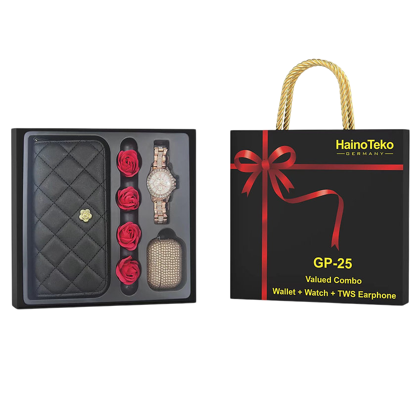 Women’s Smart Watch with Headphones & Gift Bag Combo – Haino Teko GP 25