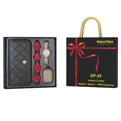 Women’s Smart Watch with Headphones & Gift Bag Combo – Haino Teko GP 25