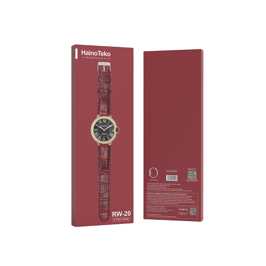 Women’s Diamond Edition Round Smart Watch with 2 Straps – RW 20 Classic