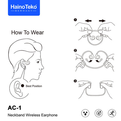 Open-Ear Bluetooth Wireless Earphones with Clear Mic – Haino Teko AC1