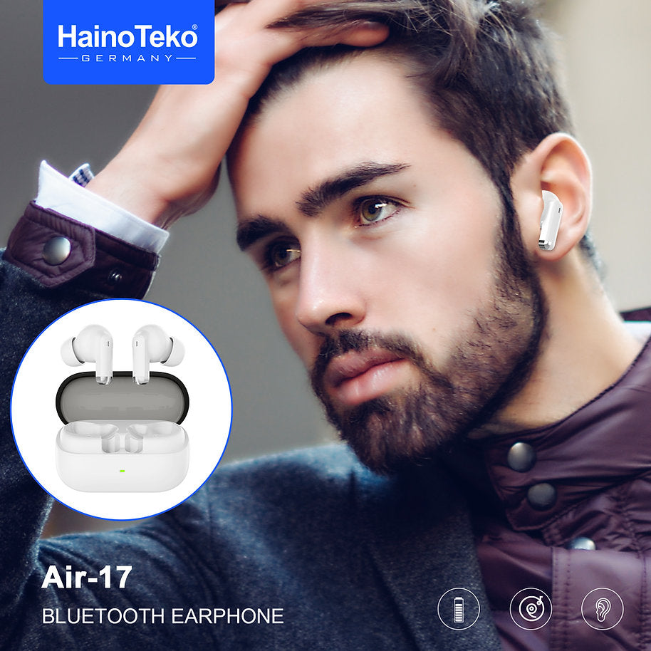 True Wireless Earphones with Bass Sound & Clear Mic – Haino Teko Air-17