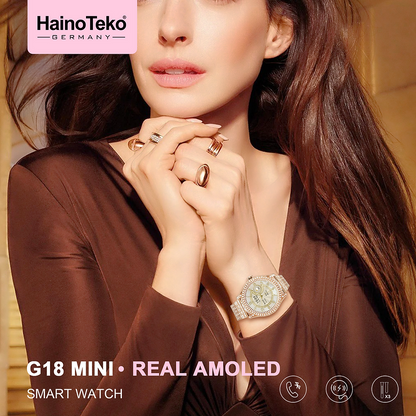 Women’s Smart Watch with Real AMOLED Display & 3 Straps – Haino Teko G18 Mini