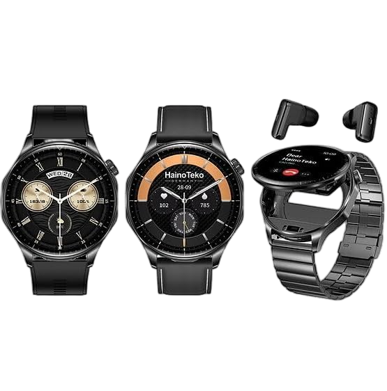 Men’s Smart Watch with Built-in Wireless Earbuds & AMOLED Display – Haino Teko 12