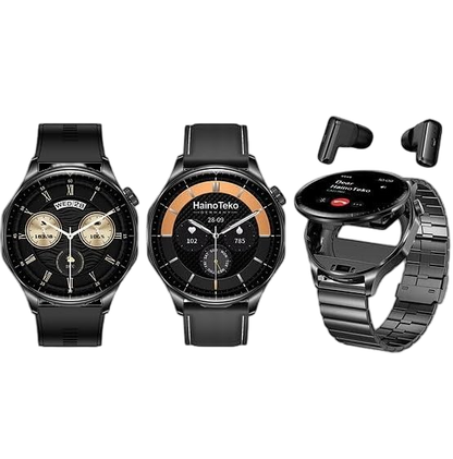 Men’s Smart Watch with Built-in Wireless Earbuds & AMOLED Display – Haino Teko 12