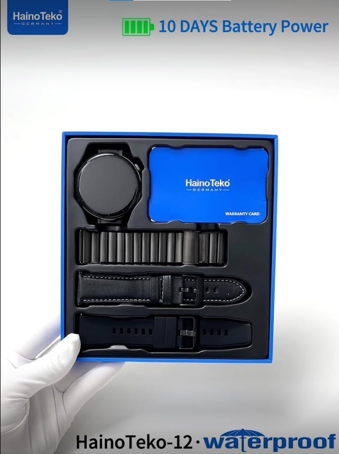Men’s Smart Watch with Built-in Wireless Earbuds & AMOLED Display – Haino Teko 12