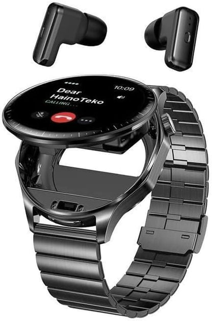Men’s Smart Watch with Built-in Wireless Earbuds & AMOLED Display – Haino Teko 12