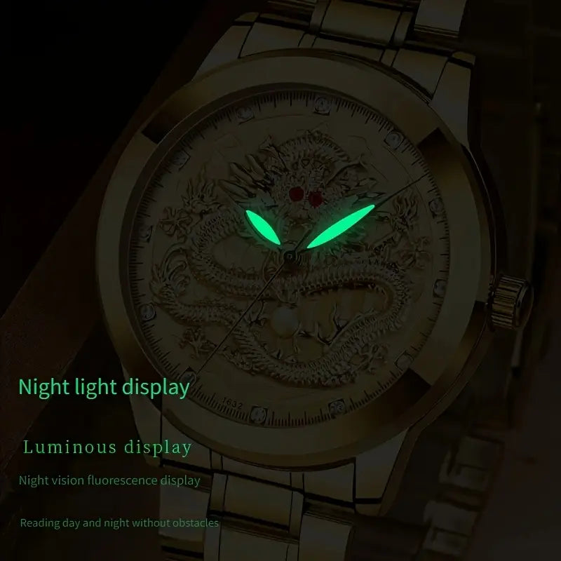 Slim Man Golden Dragon Design Watch