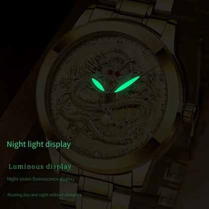 Slim Man Golden Dragon Design Watch