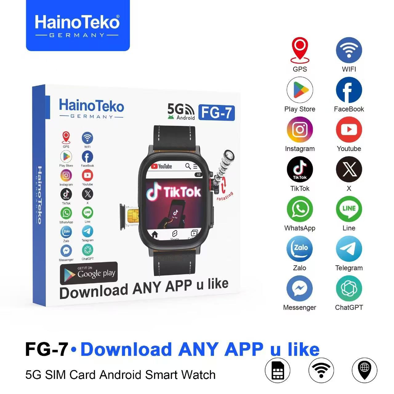 Men’s Smart Watch with Bluetooth Calling, Fitness & Heart Rate Monitor – Haino Teko FG-7