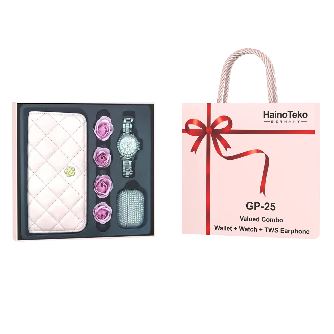 Women’s Smart Watch with Headphones & Gift Bag Combo – Haino Teko GP 25