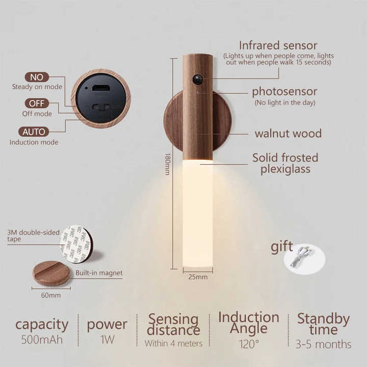 Wooden Night Lamp | LED Induction