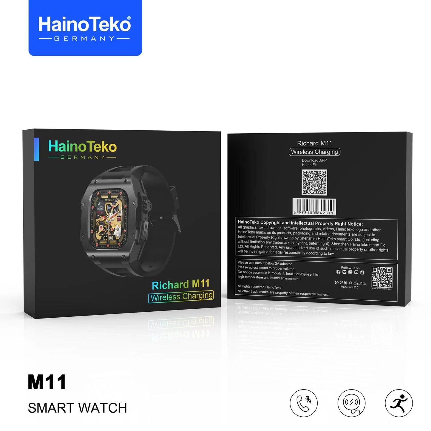 Men’s Smart Watch with Sleek Design & Fitness Tracking – Haino Teko Richard M11