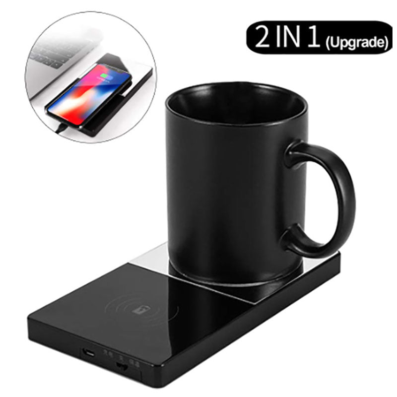 Smart Electric Mug Warmer & Wireless Phone Charger
