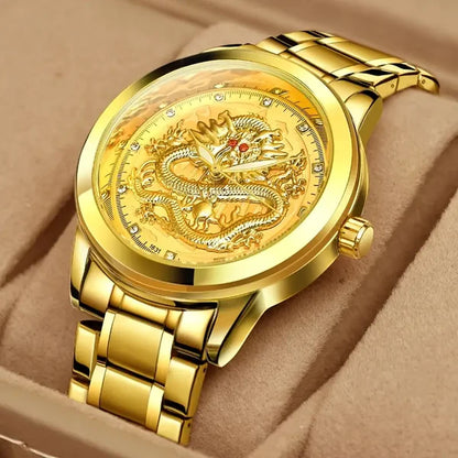 Slim Man Golden Dragon Design Watch