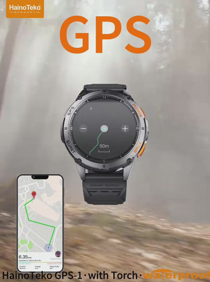 Men’s Smart Watch with Built-in GPS & AMOLED Display – Haino Teko GPS-1