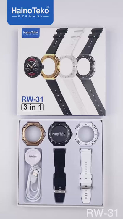 Unisex 3-in-1 Smart Watch with Triple Case & Fitness Tracking – Germany RW31