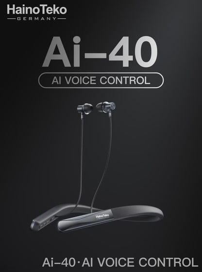 AI Voice Control Neckband Earphones with 40-Hour Battery – HainoTeko Ai-40