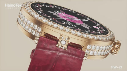 Women’s Stylish Smart Watch with Bluetooth Call & Gold Dial – Haino Teko RW-21